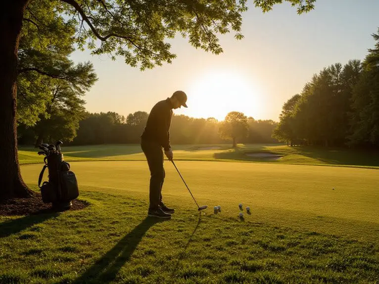 Golf auf dem Golfplatz üben: realistisches Golfplatztraining