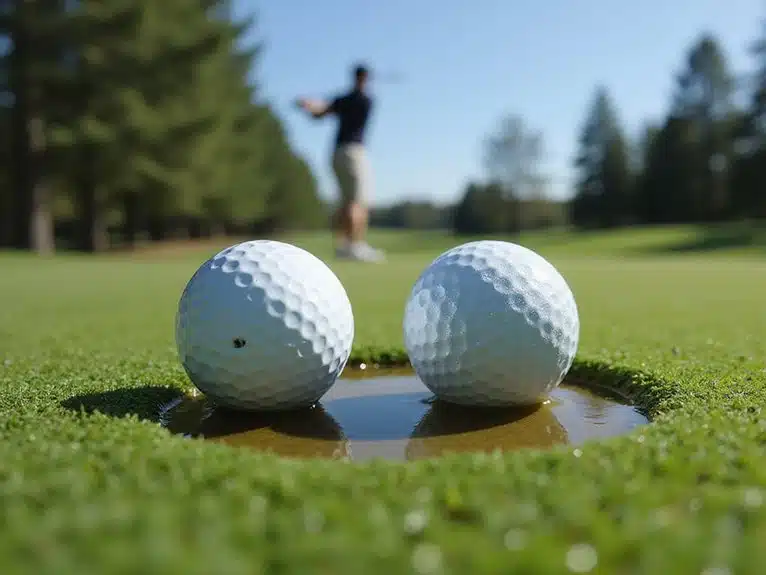 nasse Bälle stören die Golf-Performance
