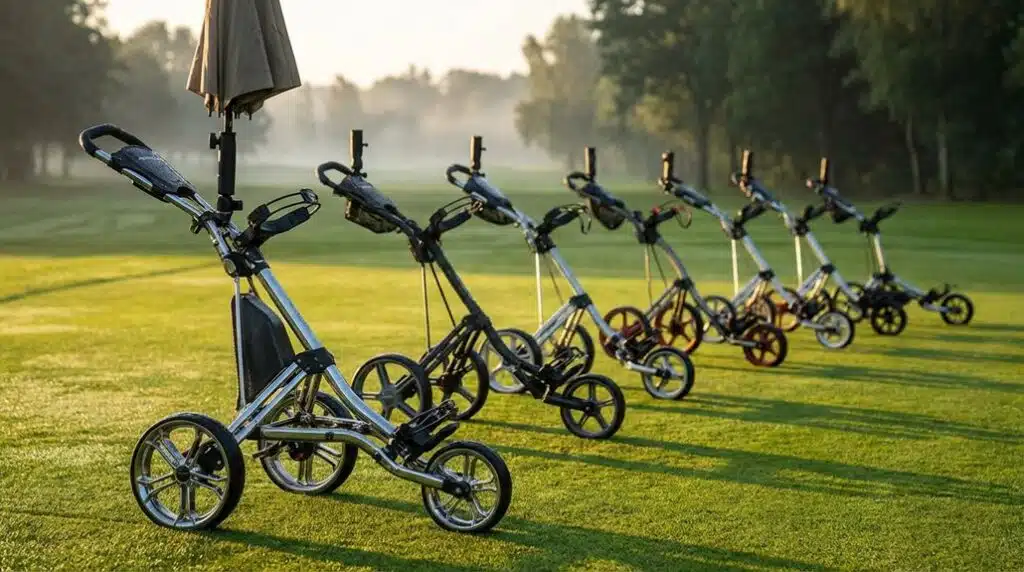 10 beste faltbare Golf Trolleys, die jede Runde sanft rollen 5 beste faltbare Golfwagen