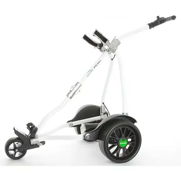 5 beste elektrische Golf Trolleys, die Ihren Rücken bei jeder Runde schonen 3 Greenhill PTS Ultra Elektrischer Golf Trolley Weiß/Titan