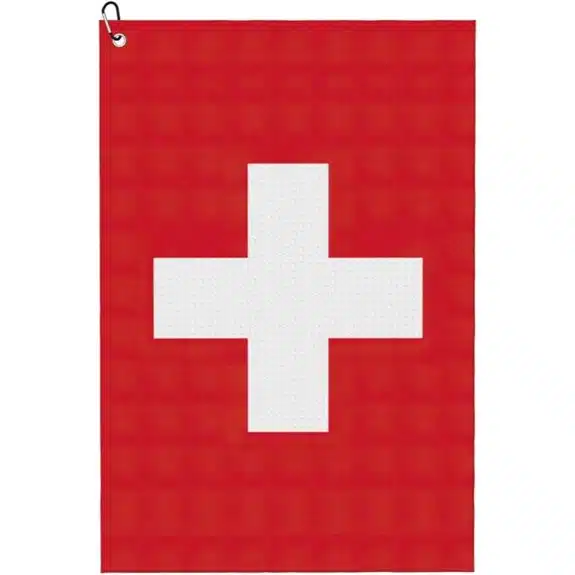 10 beste Golf-Handtücher, die Ihre Schläger wie neu aussehen lassen 9 YQxwJL Golftuch mit Schweizer Flaggen-Design