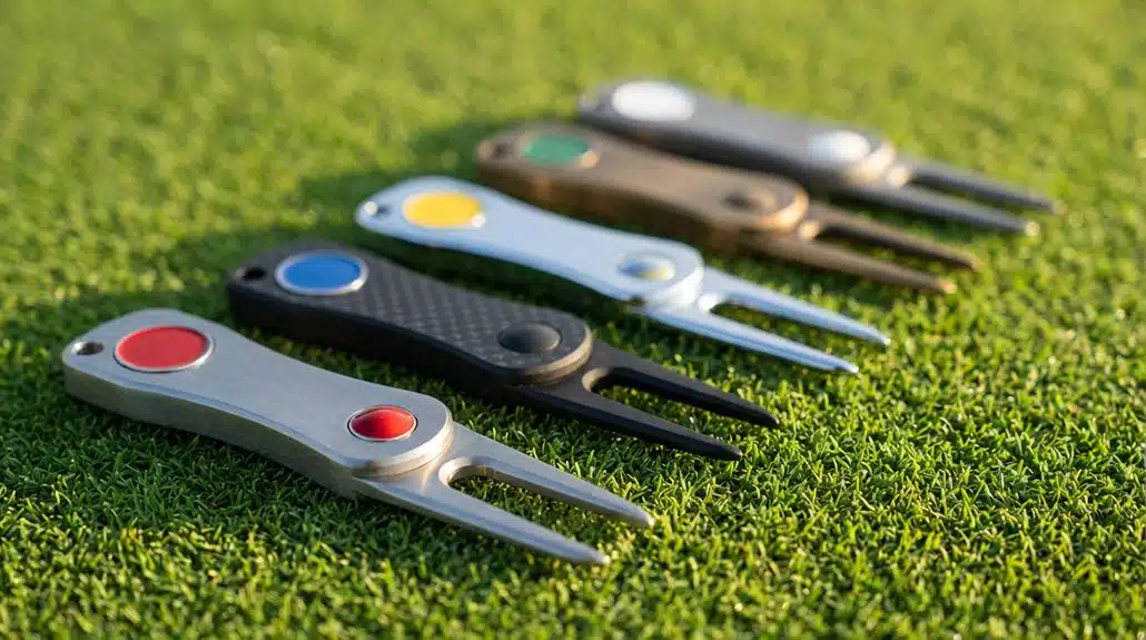 Top-Golf-Mistgabeln markiert