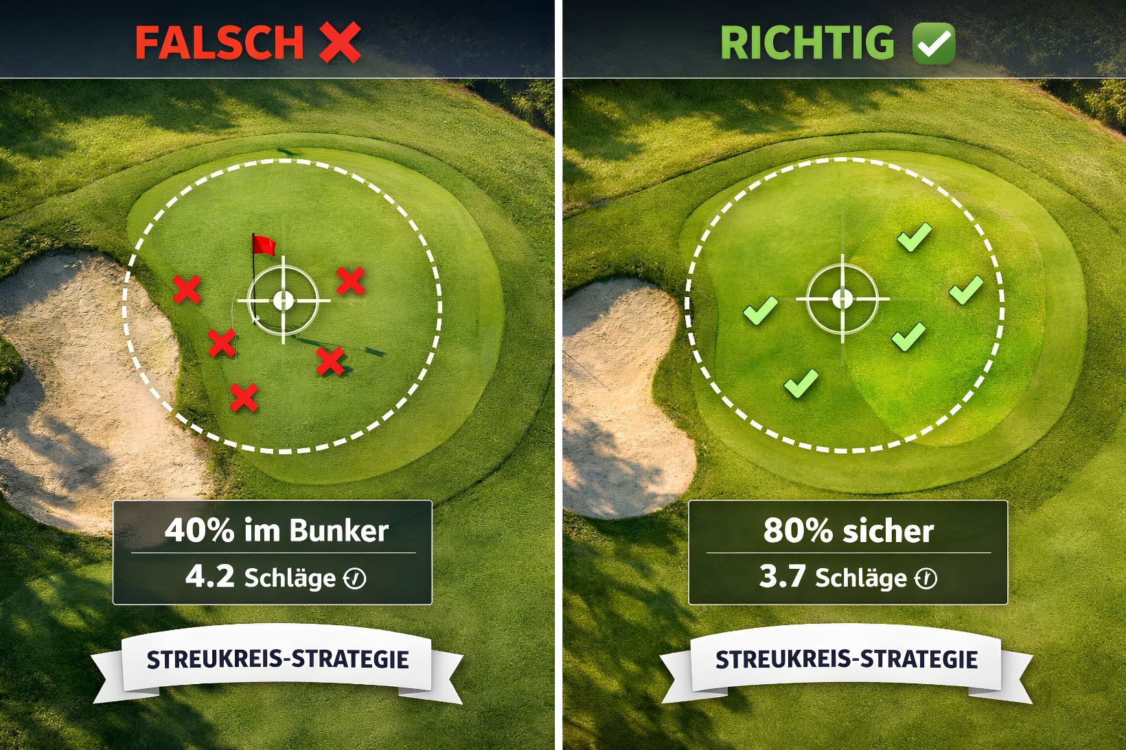 Die sichere Seite oder Grün Mitte anspielen: Warum ihr nicht auf die Fahne zielen solltet