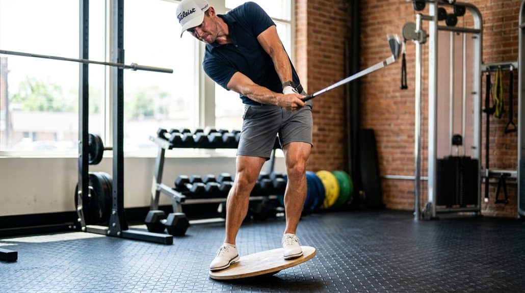 Balanceboard stärkt die Golf-Stabilisatoren