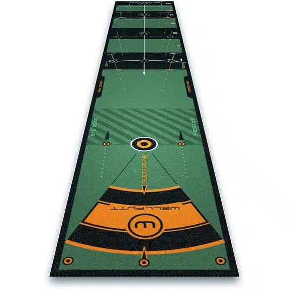 WHYGOLF Putting Thing , Das ultimative Werkzeug, um 3-Putts zu vermeiden? 6 WELLPUTT , Golf-Training-Putting-Matte 3 m Grün