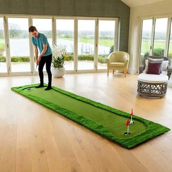 WHYGOLF Putting Thing , Das ultimative Werkzeug, um 3-Putts zu vermeiden? 4 FORB Professionelle Golf-Putting-Matte (Innen/Außen)